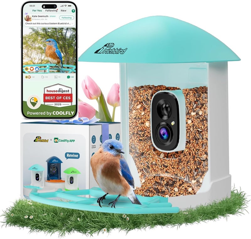 RichBird Bird Feeder with Camera, Smart Bird House with Cam for Outside, 2K HD Auto Record Video, AI Identification & Instant Alerts, Solar Powered, Bird Watching Gifts for Family and Birdlovers - Image 1